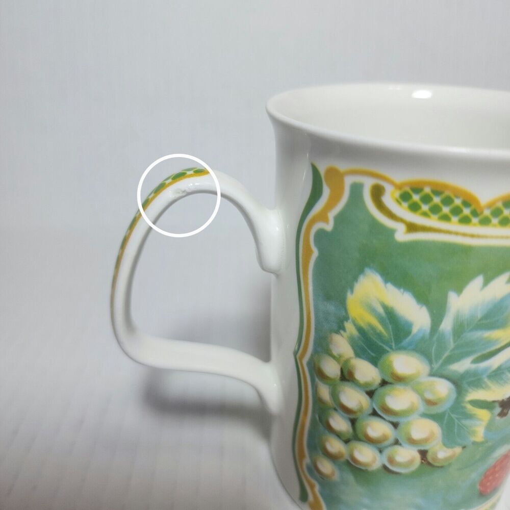 Roy Kirkham Fine Bone China Mug Berries Pear Fruit England White Multicolor-FLAW - Picture 7 of 7